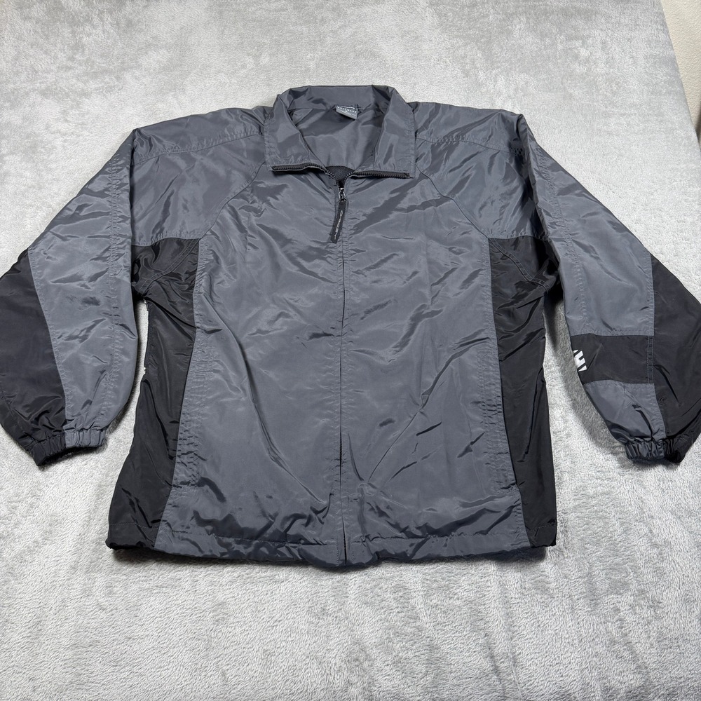 Oakley Software Windbreaker Jacket Mens Large Gray Black Software Full‎ Zip Y2K